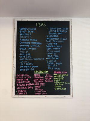 Their impressive tea menu.