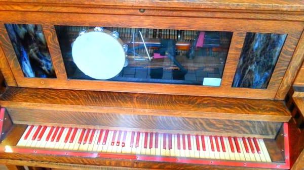 This is one of the pianolas which lovingly play tunes for the patrons.