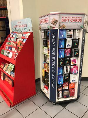 Gift cards to choose from and cards for the season!