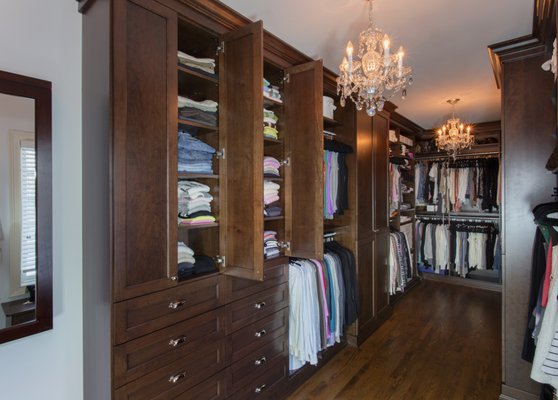 A beautiful all wood closet!