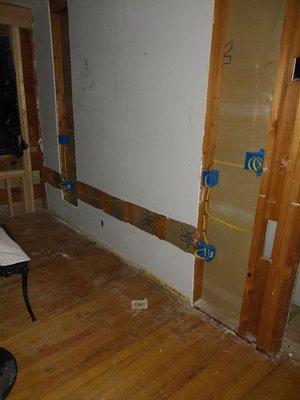 Making progress in the master bedroom during a remodel in Burien.