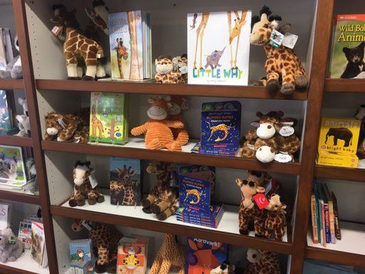 Books, stuffed animals, clothes, and hats!