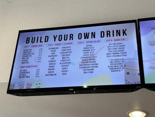 Build Your Own Drink Menu