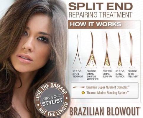 Brazilian SplitEnd Treatment is $40. Or ADD it to your Colour or Cut for $25.  Book online @ www.styleseat.com/KiKiMiranda