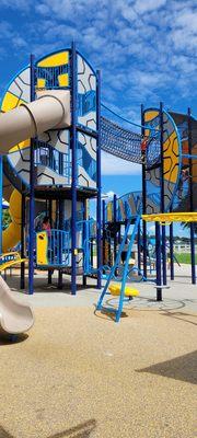 New playground. Look how tall those slides are!