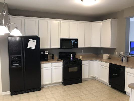 Mike's team painted our cabinets, ceiling, and walls. It turned out beautiful.