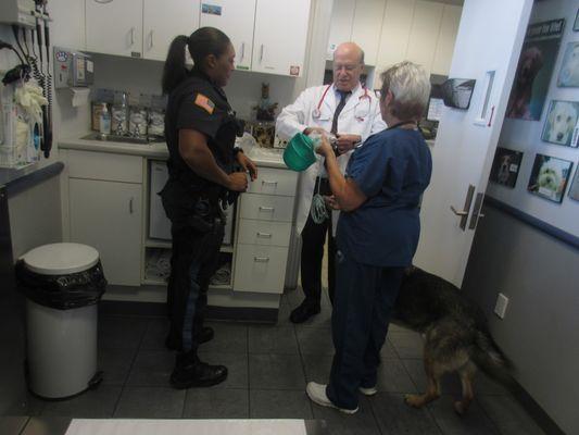 Taking care of the Marlboro Police K9 Unit at our veterinary hospital