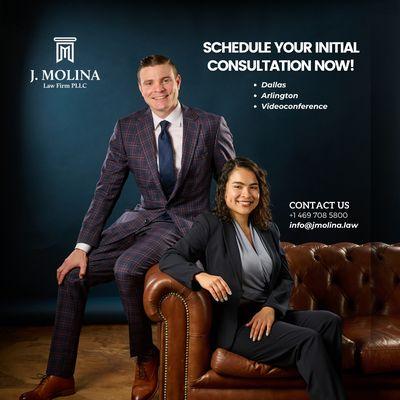 Schedule your consultation with Attorney Molina or Attorney Castillo now!