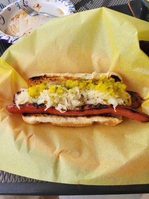 Kraut Dog with mustard