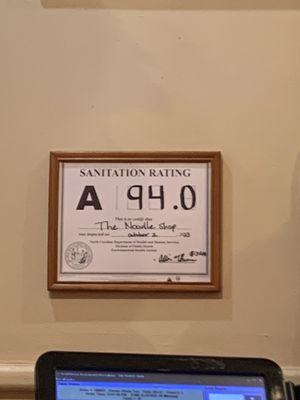 Sanitation Rating