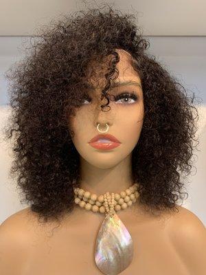 Afro-beauty!! Lace front deep curly wig! 100% Virgin Human Hair