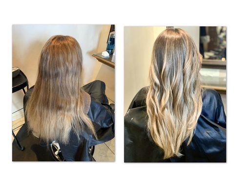 Before and after corrective color