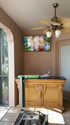 TVs outdoors on patios