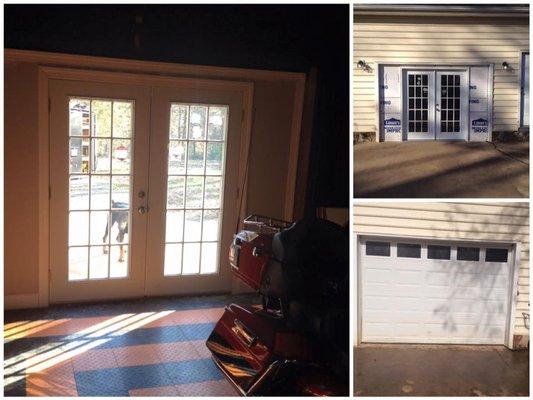 Garage conversion to French doors...