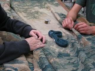 Repairing a 17th Century tapestry