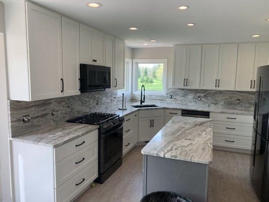 Kitchen Countertops and Full Backsplash with Dolomite Driftwood