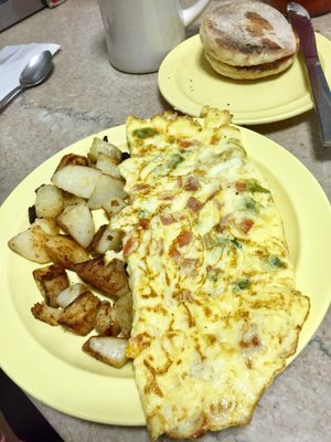 Western omelette is huge