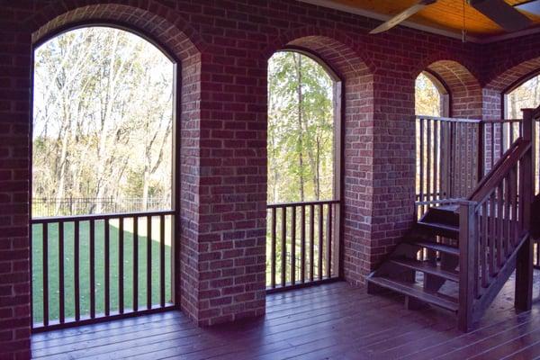 Hand laminated and shaped arches to keep the clear, unobstructed view from inside.