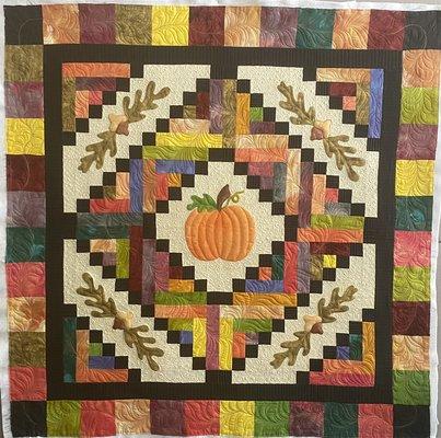 Custom quilting on a stunning fall quilt!