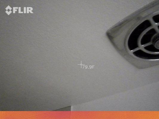 Thermal cameras see what the naked eye can't, here is a leak in a condo from the unit above