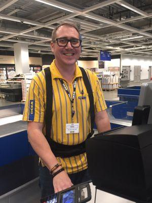 Caine an IKEA employee