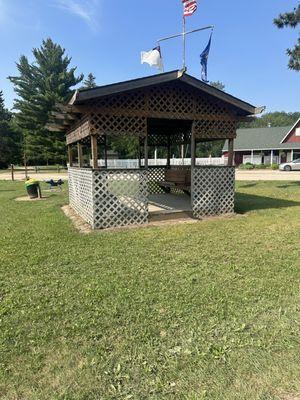 Little pavilion where you can sit and relax at while the kids play