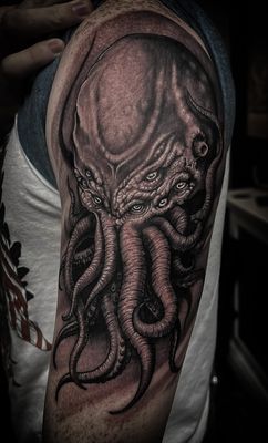 Kraken tattoo done in south florida, client said best tattoo shop near me in south florida, near lake park, fl on singer island WPB FL