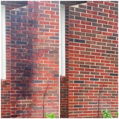 Brick chimney Before and after