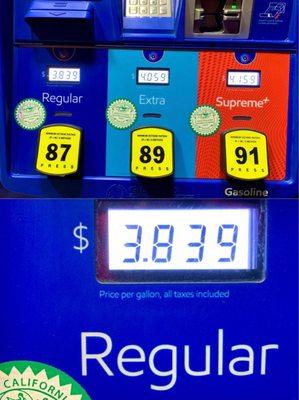 Gas prices as of 09/06/2021