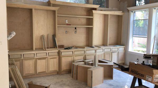 Custom made kitchen and office cabinets