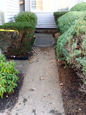 Total repair of sidewalk and step