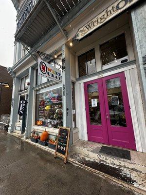 Pink door entrance