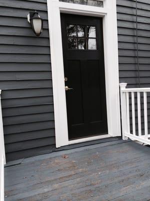 Raise panel exterior door installation