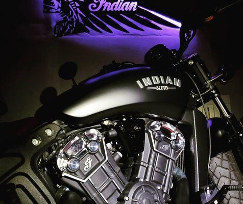 Indian motorcycle wall sign with leds