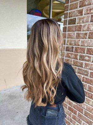 Balayage with highlights