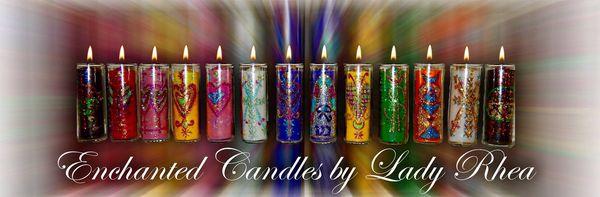 I was trained by Lady Rhea in making Enchanted candles.  I can provide clients with these if requested.