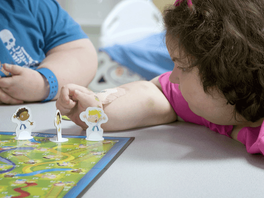 Patients play games together