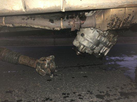 Transmission fell straight from under my truck while leaving work