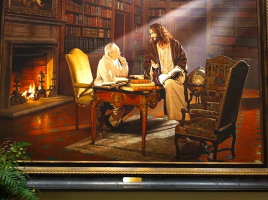 Jesus and Dr. Charles Stanley Art