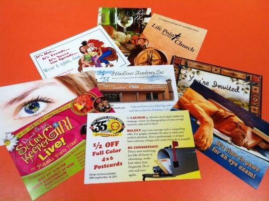 Postcards? We do those! Probably one of the types of printing that we do most!