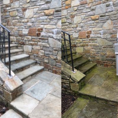 Pressure washing service! Before and after picture!