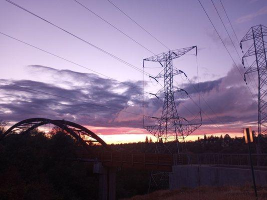 Bridge and power towers