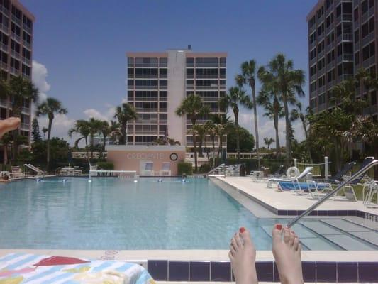 Relaxing at the pool