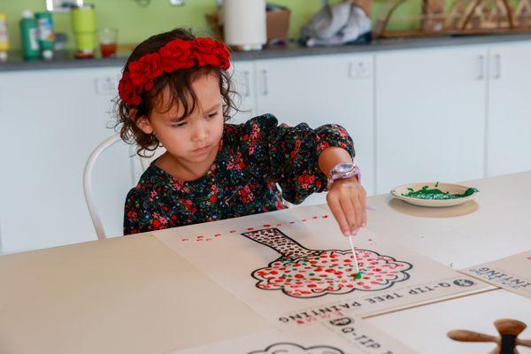 A first grade art project at The Steward School