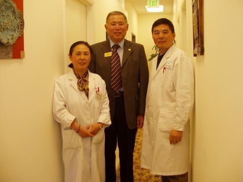 Dr. Ping and Dr. Tao with Fremont's  vice mayor Steve Chou at ATP's grand opening celebration.