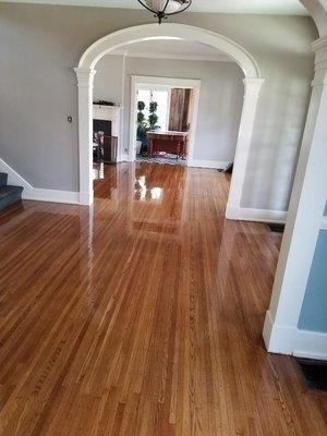 Beautiful orginal white oak strip floor. Around 100 years old, brought back to life!