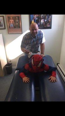 Bet you didn't know that spider man gets adjusted in our office!