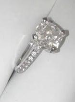 Beautiful cushion cut diamond pave engagement ring by Classic Diamond House!