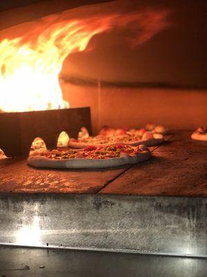 Authentic wood fired pizza.