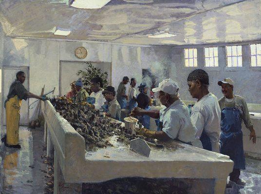 Bluffton Oyster Shuckers by West Fraser, available as a print